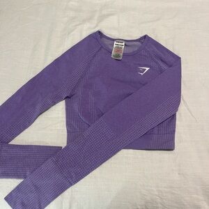 Gymshark Purple Long Sleeve Crop Top